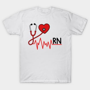 Stethoscope Heartbeat RN T-Shirt